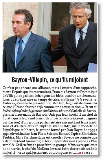 Bayrou - Villepin : ce qu'ils mijotent