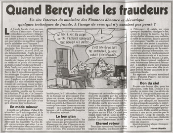 Bercy fraudeurs Canard enchaîné