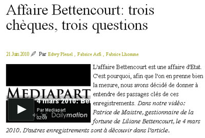 Les chèques de Bettencourt