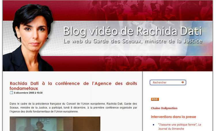 Blog vidéo de Rachida Dati