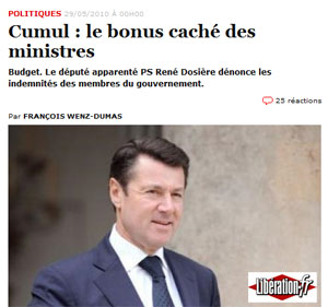 Bonus caché des ministres - Libération