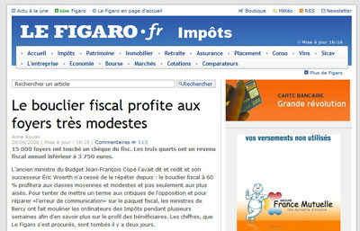 Bouclier fiscal 2008