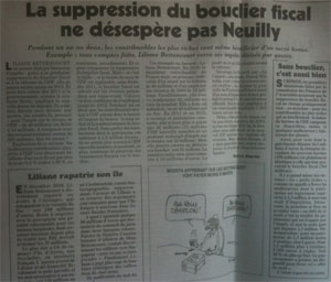 Canard enchaîné Bouclier fiscal