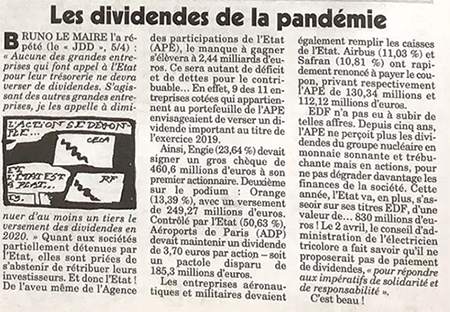 Dividendes de la pandémie