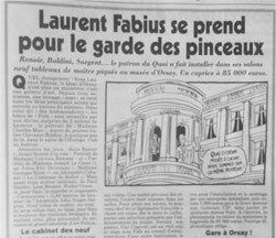 Fabius, garde des pinceaux (canard enchaîné)