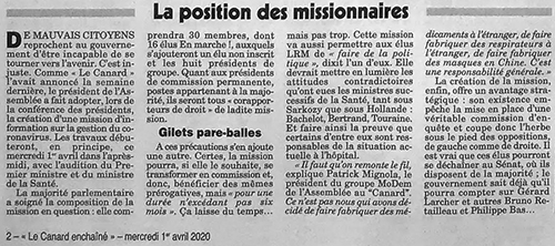 Canard mission d'information coronavirus