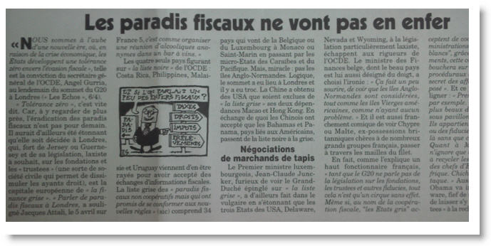 Le Canard Enchaîné - Les paradis fiscaux