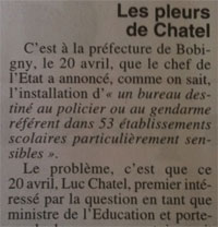 Les pleurs de Chatel - Le Canard enchaîné