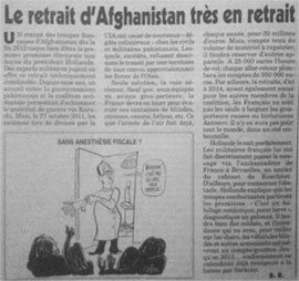 Retrait d'Afghanistan vu par Le Canard