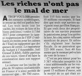 Canard enchaîné taxe yacht