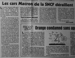 Cars Macron déraillent