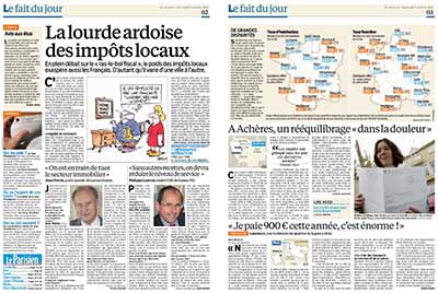 Carte des impôts locaux dans Le Parisien