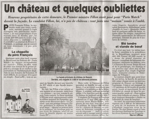 Château Fillon Canard enchaîné