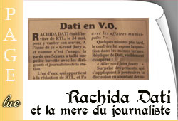 Rachida Dati et la mère du journaliste