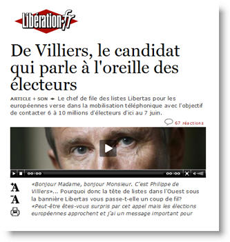 De Villiers téléphone en campagne