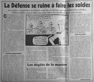 Ministère de la défense - Canard enchaîné