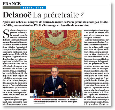 Delanoë en préretraite