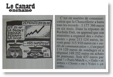 Dépenses de Rachida Dati dans le Canard