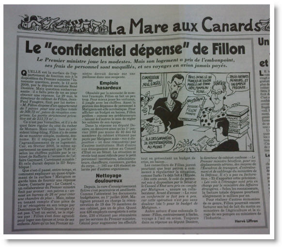 Les dépenses de Matignon - Canard Enchainé