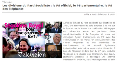 Dossier sur les divisions du PS