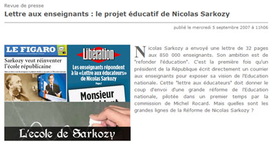 L'école de Sarkozy