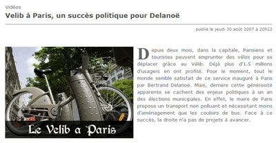 Dossier Velib Paris