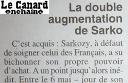 double salaire Sarkozy - Canard Enchaîné