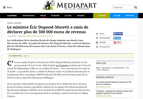 Dupont Moretti et Mediapart