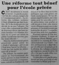 Ecole privée, Canard enchaîné