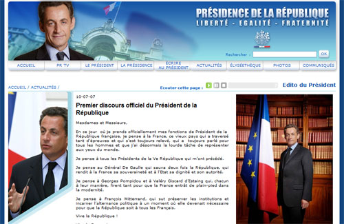 Edito de Sarkozy