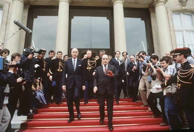 Passation de pouvoir entre Giscard et Mitterrand