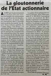 Etat actionnaire - Canard enchaîné