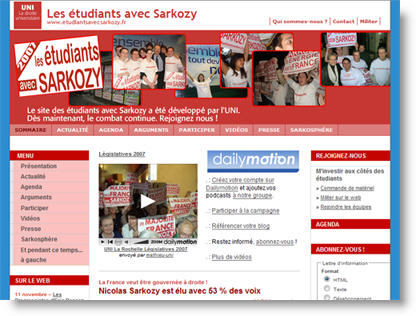 Etudiants avec Sarkozy
