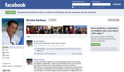 Facebook de Sarkozy