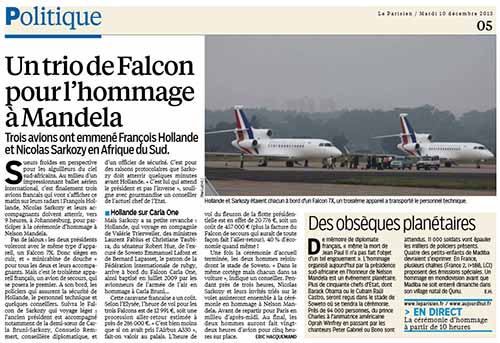 Falcon aux obsèques de Mandela