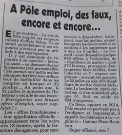 Fausses annonces Pôle emploi