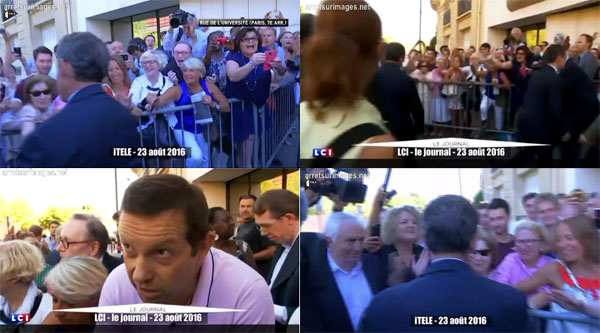 Foule QG de campagne de Sarkozy