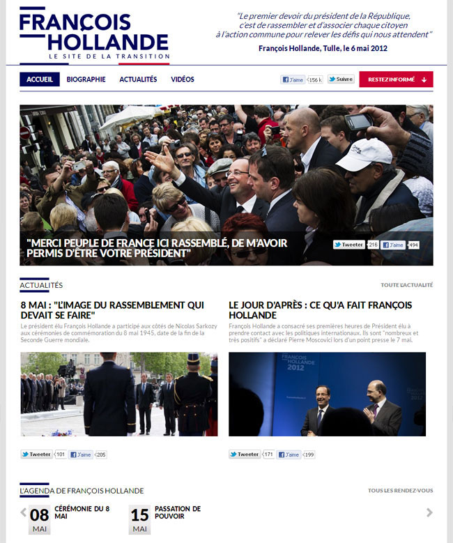 Francoishollande.fr site de transition