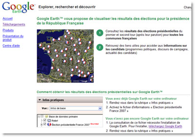 Google Earth présidentielle 2007