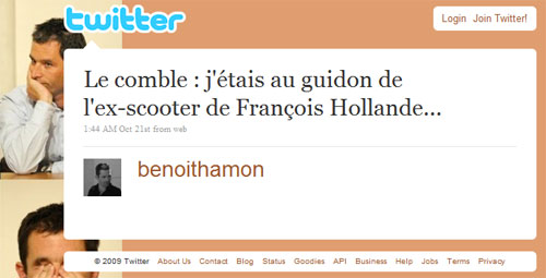 Hamon et l'histoire du scooter sur Twitter