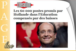 Hollande  et ses 60 000 postes de profs