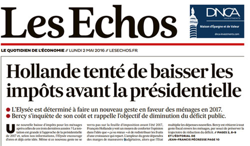 Baisse d'impôts dans les Echos