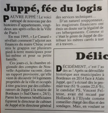 Juppé, fée du logis (Canard enchainé)