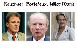 Kouchner, Hortefeux et Alliot-Marie