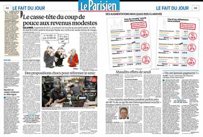 Le Parisien, hausse du SMIC