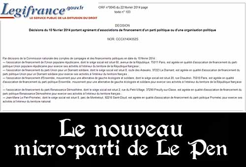 Promelec, micro-parti de Le Pen