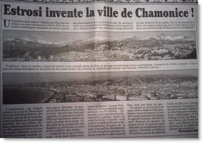 Le Canard Enchaîné - Estrosi invente Chamonice