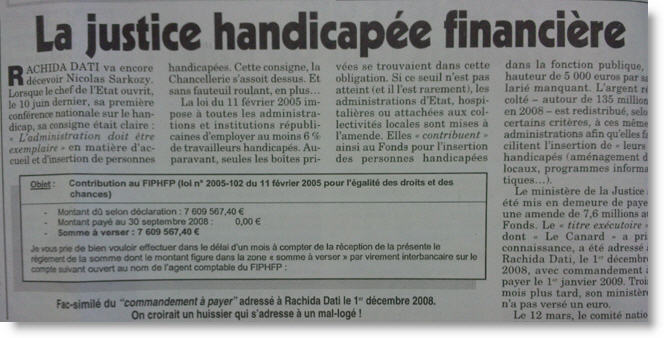 Le Canard Enchaîné - Justice & handicap