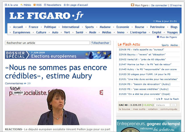 Le Figaro - 7 juin 2009 - 22h