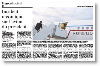 Le Figaro et l'avion de l'avion de Sarkozy